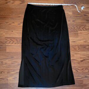 Black Velvet Side Slit Midi